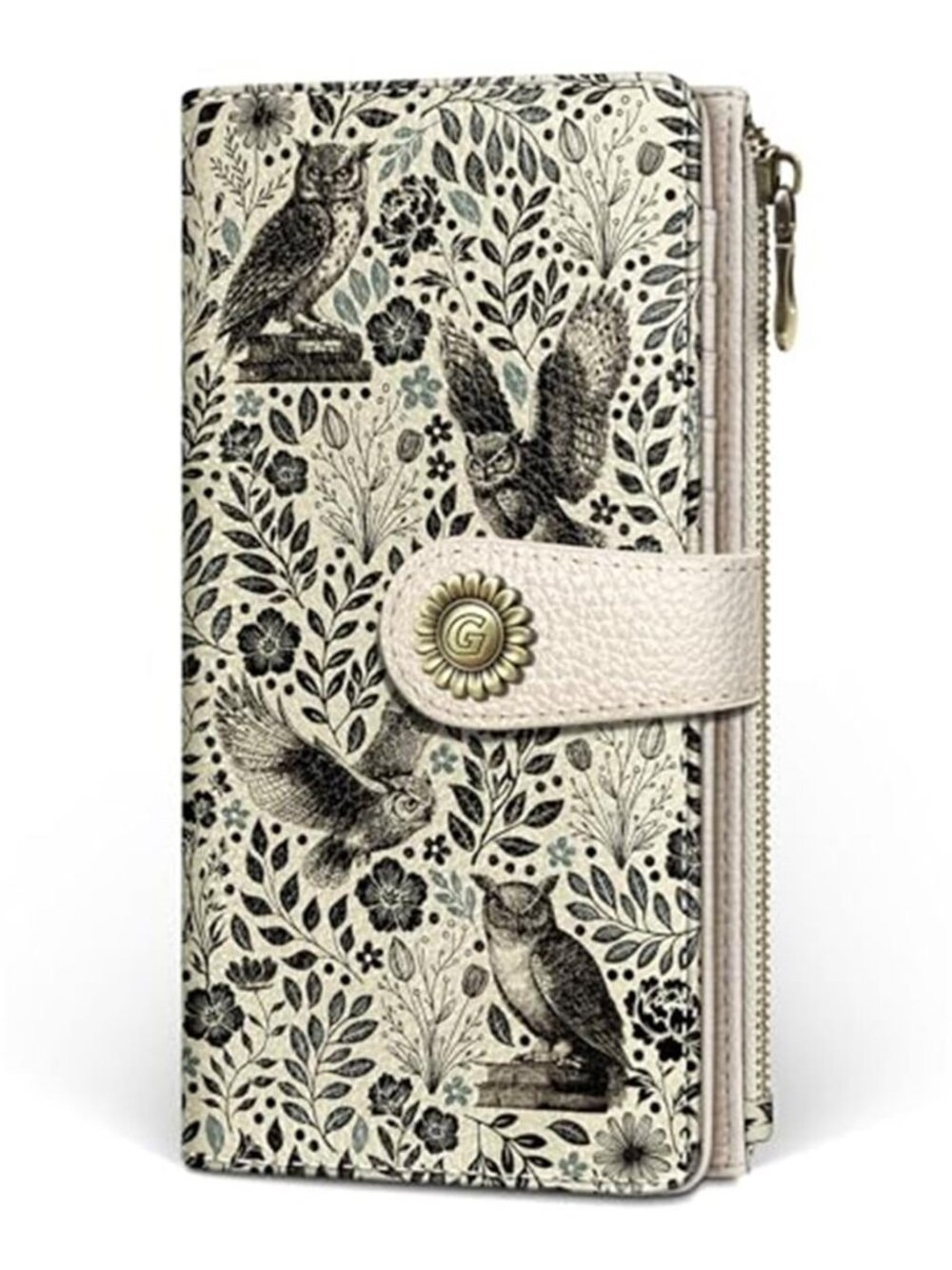 New Owl Womens Wallet RFID Blocking Flower Credit Card Holder Bifold